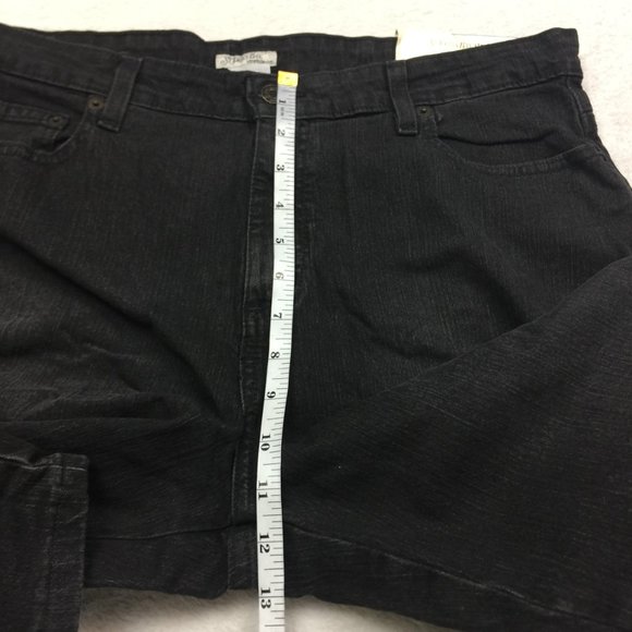 NWT St. John's Bay Straight Bootcut Jeans Size 16 Womans High Rise Faded Black - Picture 11 of 12